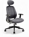 Ergonomische bureaustoel met verstelbare armleuningen in grijs stof 75 x 70 x 120cm