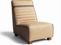 Gestoffeerde fauteuil met een beige en bruine afwerking 80 x 60 x 80cm