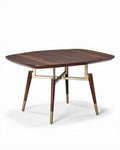 houten tafel 120 x 75 x 75cm met gouden accenten en moderne afwerking