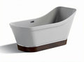 Freestanding bad met een kunststof kuip en houten onderstel 150 x 70 x 55cm