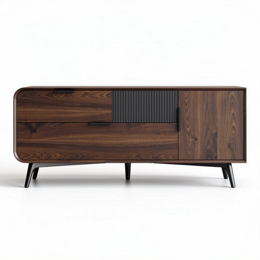 Tv-meubel van hout met een afmeting van 120 x 40 x 45cm in bruin
