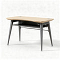 Houten bureau met metalen poten en opbergrek 120 x 60 x 75cm