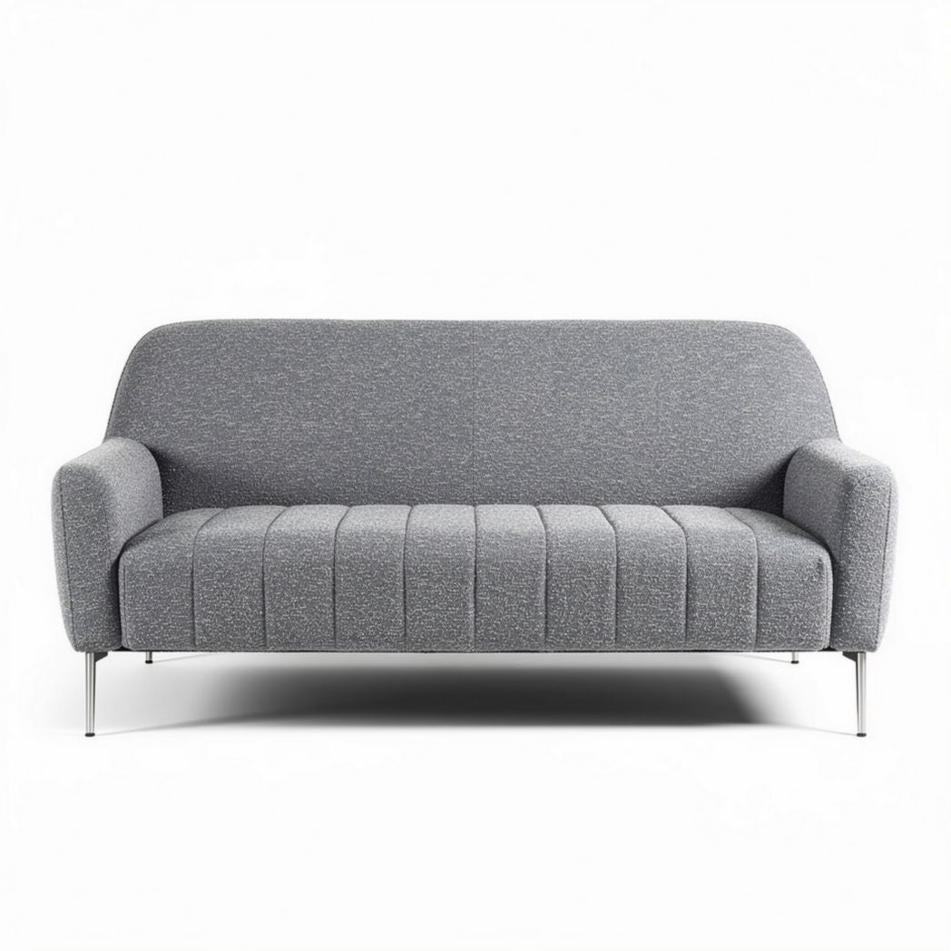 Grijze stoffen bank met stalen poten 180 x 80 x 70cm